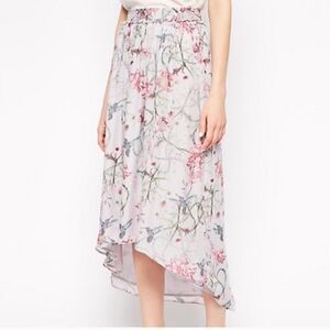 French connection silk Eden of Zola printed midi skirt size small